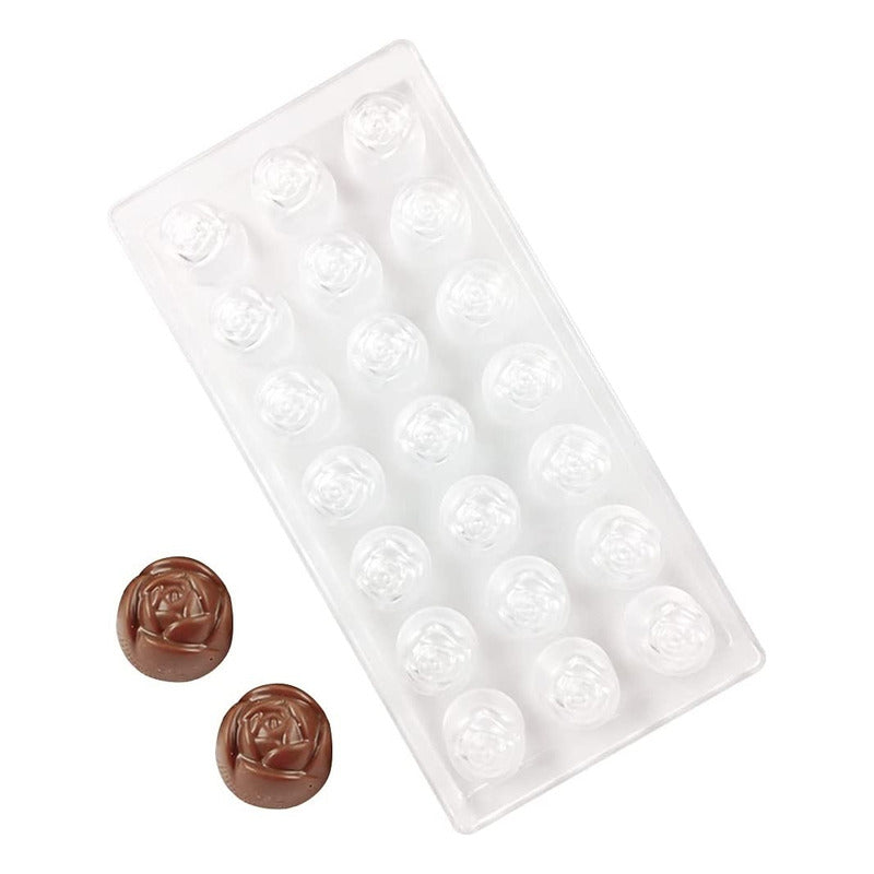 Molde De Acrilico Para Chocolates Molde Rosas Color Transparente Pasteleriacl