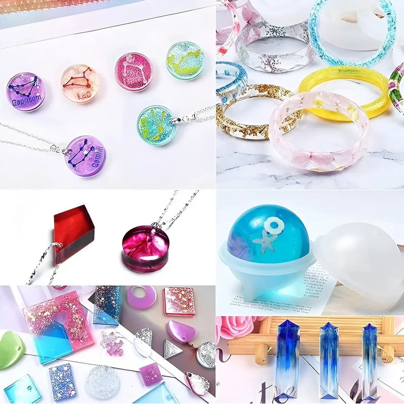 Kit Resina Moldes De Resina Epoxica Artesanias Aros 85pcs Moldes De Silicona Para Hacer Joyas Artesanias Manualidades... Multicolor / Moldes De Resina 85 Pcs