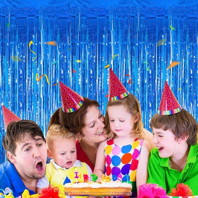 X2 Cortinas Guirnalda Cumpleaños Guirnalda Azul Oscuro 2m Cortina Azul Oscuro