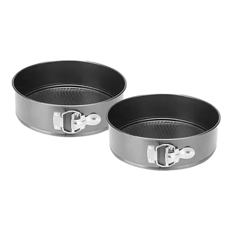 2 Molde Torta Moldes Queque Moldes Desmontables Mini Redondo - Gris 619