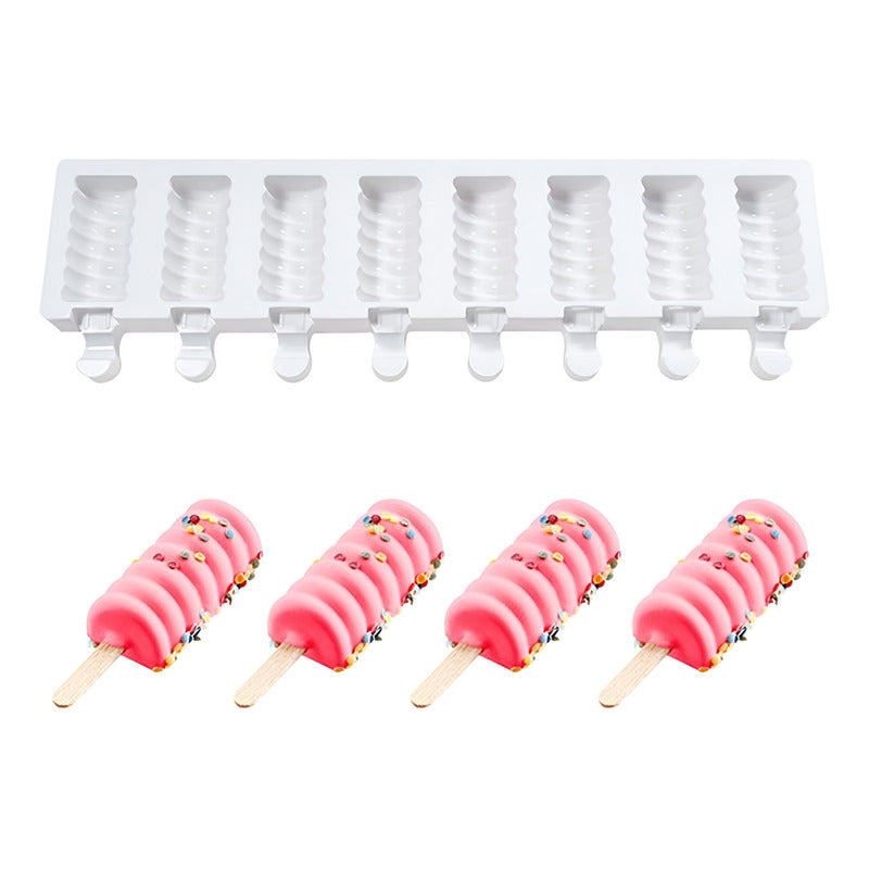 Molde Helado Silicona Molde Helados Moldes Paletas Espiral Blanco