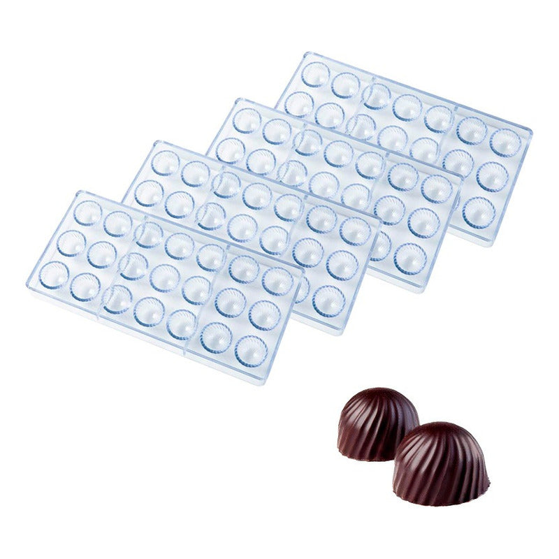 4 Moldes Chocolate Moldes De Chocolate Policarbonato Trufa
