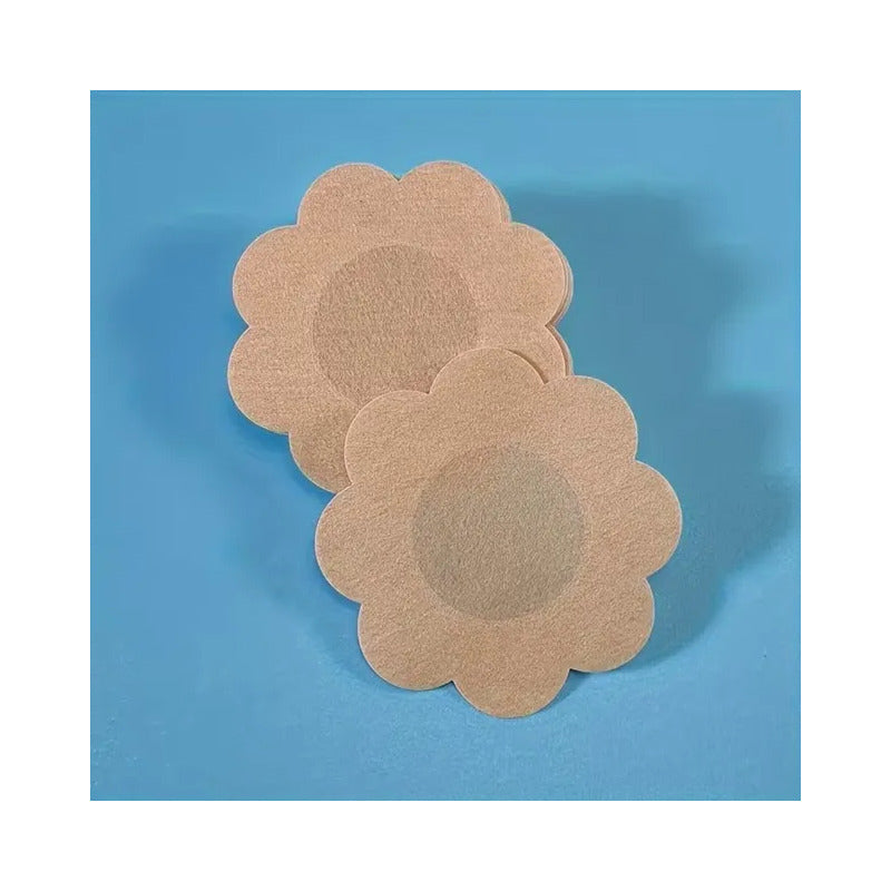 Pack X20 Cubre Pezón Pezoneras Parches Pezoneras Adhesivas Beige Flor Unica