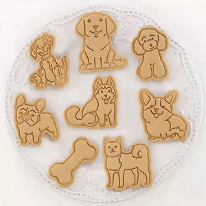 Molde Galletas Mascotas Moldes Para Galletas Perros Cortador Sellos En Relieve De Animales 3d Moldes De Galletas... Rosa Claro
