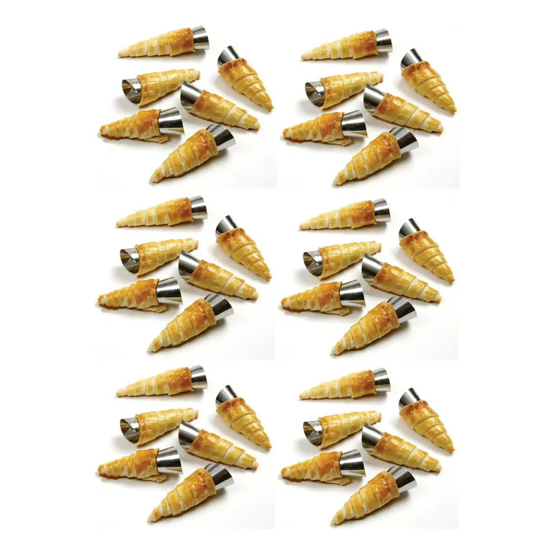 Pack X36 Cono Molde Para Cannoli Cachito Croissant Pan Danes Moldes De Cannoli Moldes Croissant Molde Para Pan Danes Cono Molde Para Cachito Molde De Croissant Accesorios Hornear Pasteleriuscl Gris