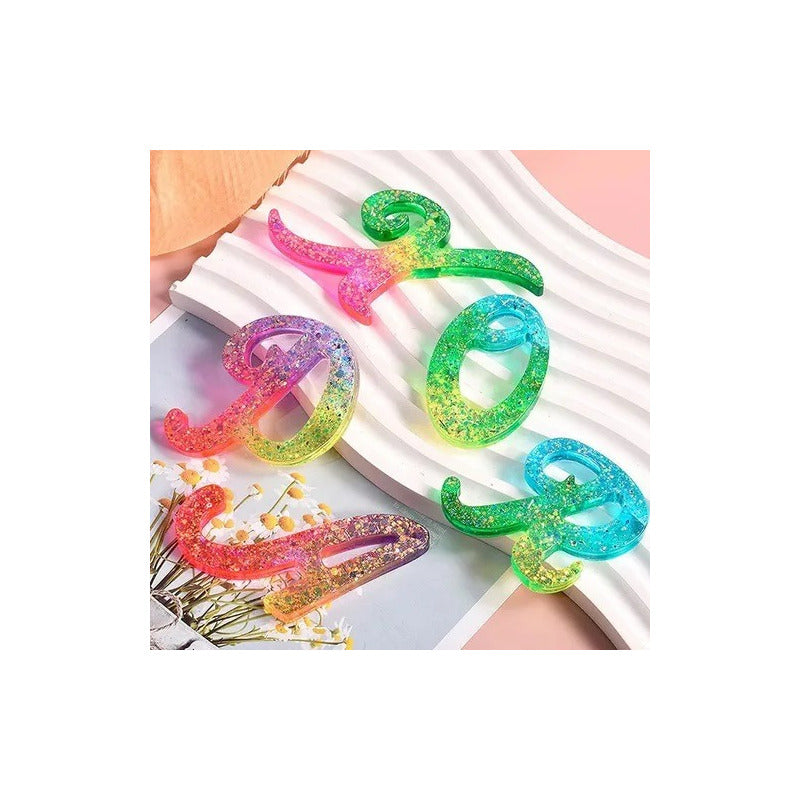 X2 Molde Silicona Moldes Resina Letra Molde De Silicona 41 Transparente 41 Cavid