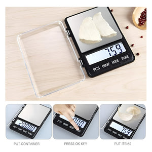 Balanza Digital Bascula Comercial Pesas Digitales 600g/0.01g - Negro