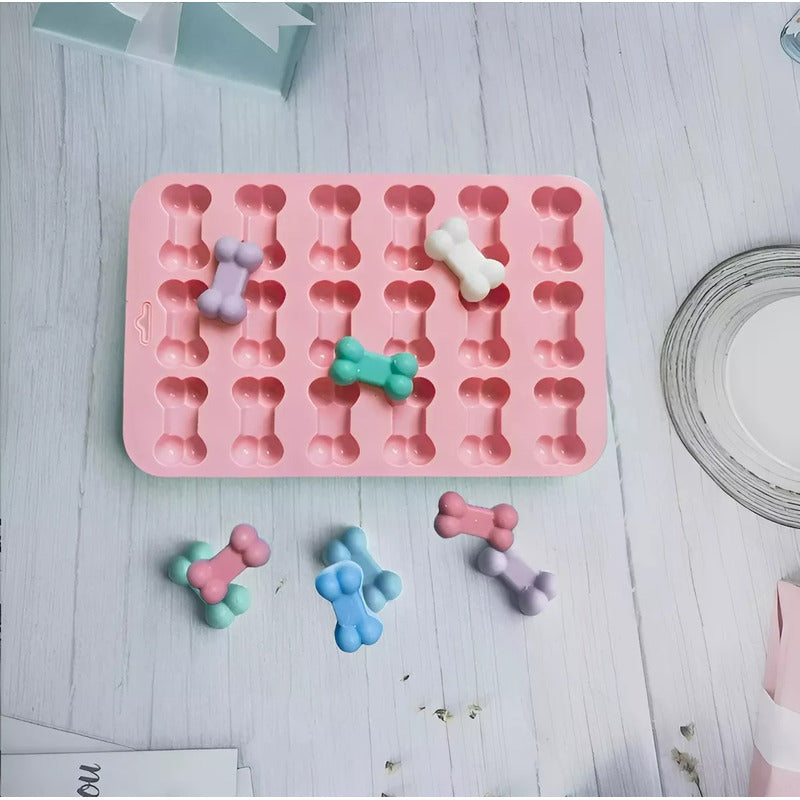 Pack X4 Molde De Silicona Moldes Silicona Moldes Huesito 18c Colores