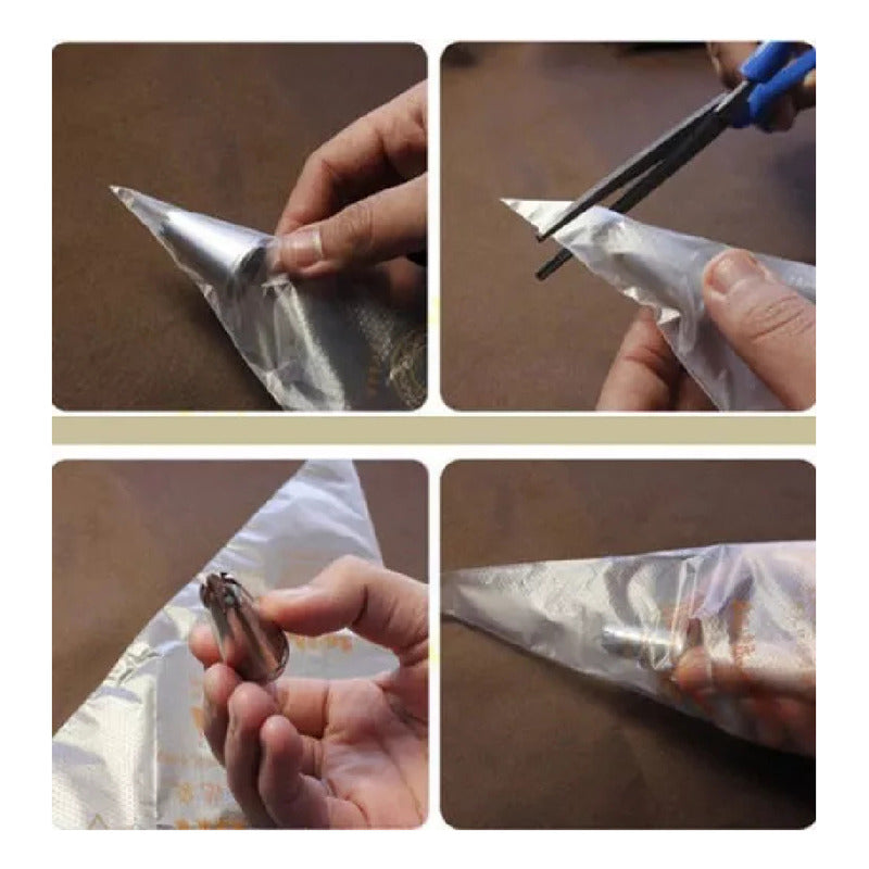 Pack300 Mangas Desechables Pasteleras Manga Desechable S,m,l Transparente