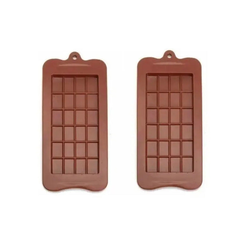 Pack 2 Moldes De Chocolate Molde Barra De Chocolate Silicona Bordó
