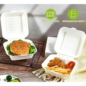 50 Contenedor De Alimentos Envases Desechables Compostables Contenedor Alimentos Envases Biodegradables Contenedor De Comida Desechables Envases Comida Bandejas Desechables Comida Pasteleriuscl