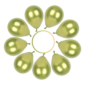 25 Set De Cumpleaños Globos Cromados Globos Cumpleaños 25cm Verde Redondo