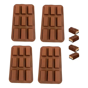 4 Moldes Silicona Chocolate Molde De Silicona Barra Cereal Molde De Chocolates En Barra Moldes De Barra Energetica Pasteleriuscl Marrón