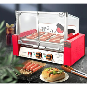 Parrilla Hot Dog Rostizador Vienesas Calentador Pan 7 Roller Maquina Completos