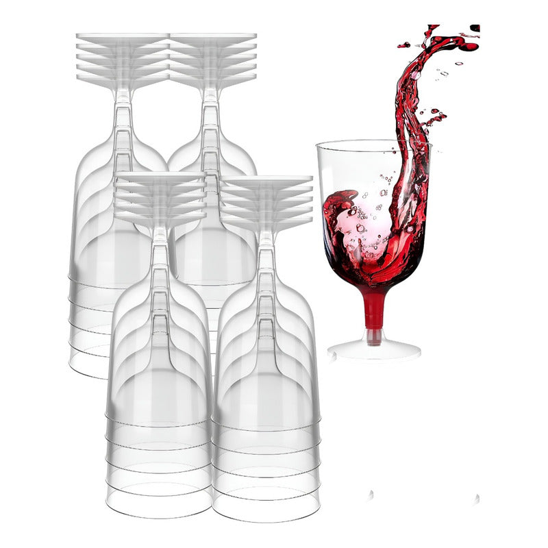 40 Copas De Vino Copa Acrilico Copa Plastico Copas 6oz/177ml Transparente