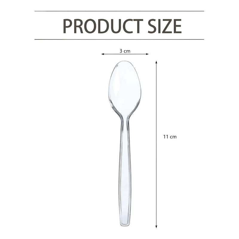 100 Cucharas Plasticas Cuchara Postre Cuchara Mini Cucharas Transparentes