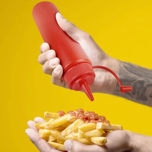 Set De 2 Dispensadores Para Salsa Pote De Salsas Dispensador Botellas Para Salsa Dispensador De Salsa Plastico... Amarillo/rojo
