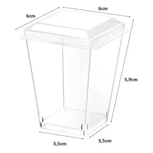 50 Vasos Para Postres Set De Vasos Shot Postres Con Tapa Vasos Para Postres Con Tapa Vasos Plasticos Reutilizables Vasos... Transparente