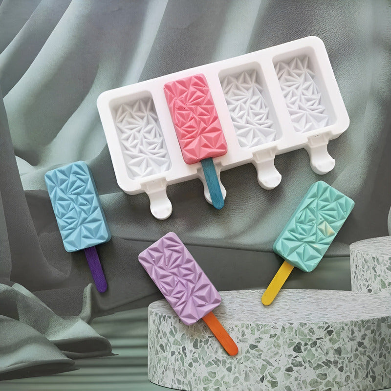 4 Moldes De Silicona Reposteria Molde Helados Molde Diamante Blanco