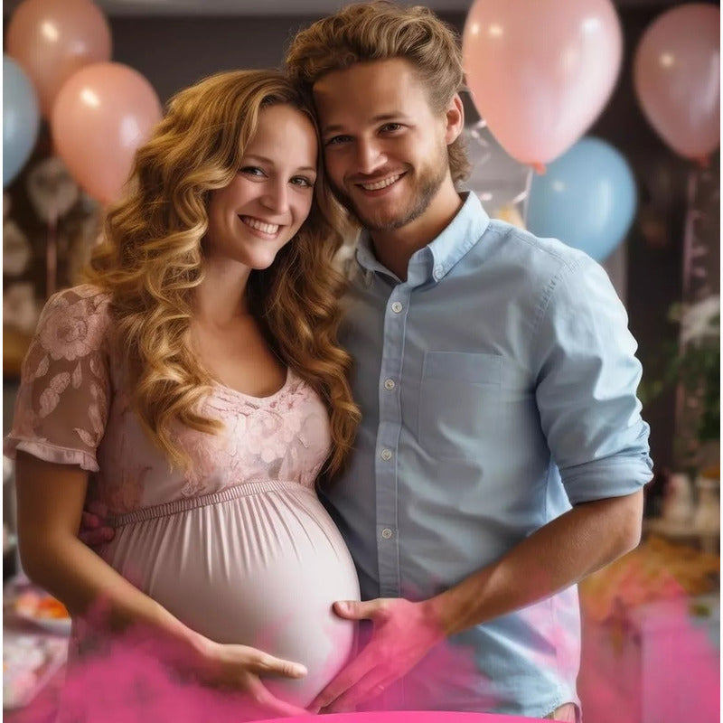 Set 4 Extintor Humo Revelacion De Genero Cañon Spray Color Rosado