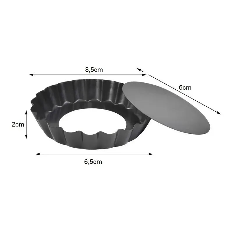 Pack X3 Moldes Tartaleta Desmontable Tarta Individual 8,5cm Gris Claro