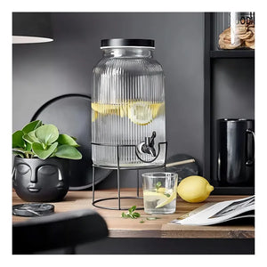 Dispensador De Vidrio Para Jugos Y Bebidas Con Atril 3.8 L