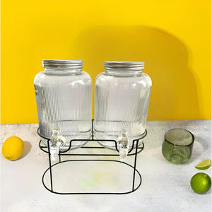 Dispensador Jugos Con Atril Dispensadores Dobles Jarras 5.5l