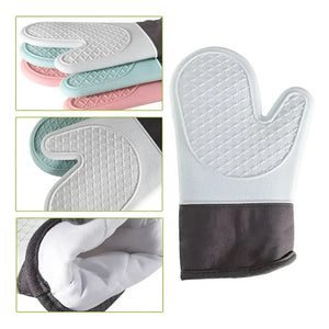 Pack X2 Guantes Silicona Para Horno Toma Olla Guante Cocina  Multicolor Guantes Silicona 27cm