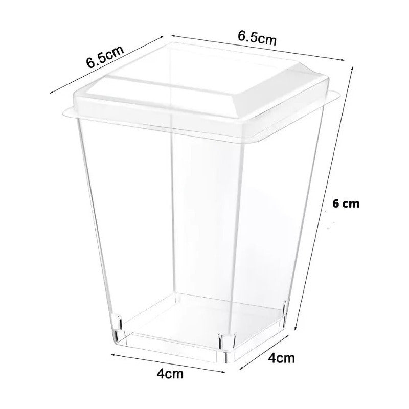 30 Vasos Para Postres Set De Vasos Shot Postres C/tapa 110ml