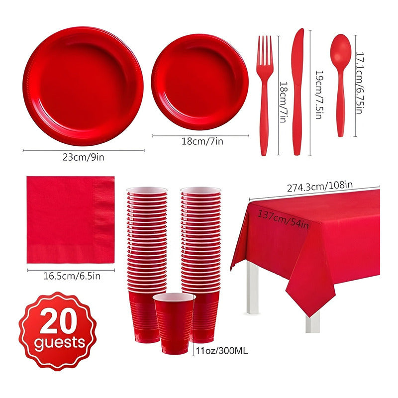 X20 Vajilla De Cumpleaños Servilleta Vaso Platos Desechables