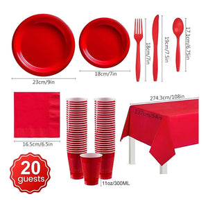 X20 Vajilla De Cumpleaños Servilleta Vaso Platos Desechables