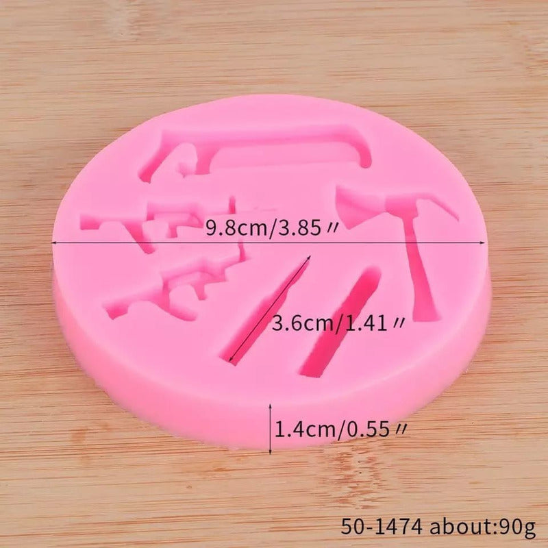 Molde De Silicona Molde Armas Molde Fondant Fusil Hacha 6066 Rosa 6 Cavid 6066