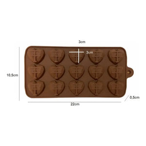 Molde Mini Corazon Diamante Molde Corazón Geometrico 15 Moldes De Silicona Para Chocolate Artesanal Insumos Reposteria Decoraciones Molde De Silicona Profesional Para Repostería Pasteleriuscl Marrón