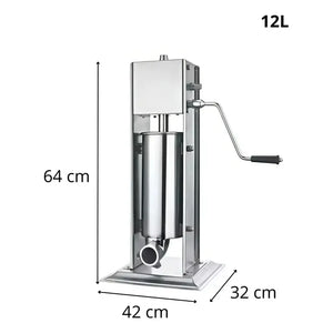 Embutidoras Manual Embutidora Vertical Acero Inoxidable 12l Embutidora Manual Vertical Para Embutir Carnes Aluminio Máquina Embutidora Longanizas Chorizos Y Salchichas Profesional Pasteleriuscl