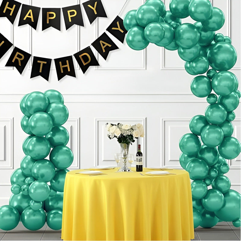 25 Set De Cumpleaños Globos Cumpleaños Globo Metalizado 0015 Verde Metalico 0015