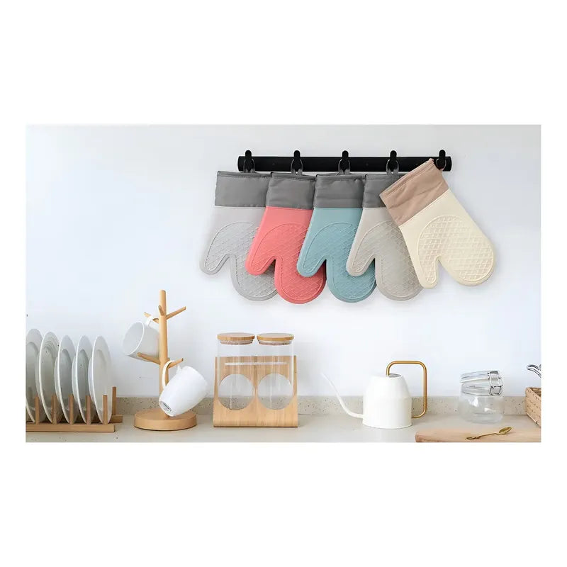 Guante Silicona Para Horno Toma Olla Guantes Cocina 27 Cm Protector De Silicona Agarradera Para Horno Gris Toma Ollas Guante De Silicona Guante Térmico Guante Protector Cocina Agarradera Pasteleriuscl