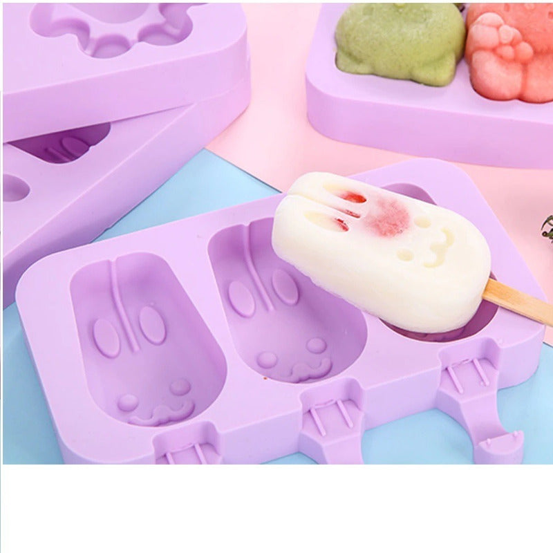 Moldes De Silicona Para Helados Molde Paletas Helado Conejo - Multicolor