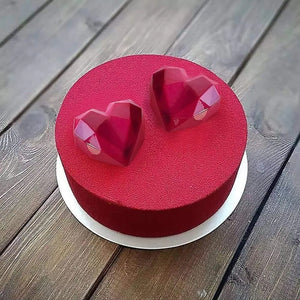 Molde Mini Corazon Diamante Molde Mini Corazón Geometrico 8 Bordó