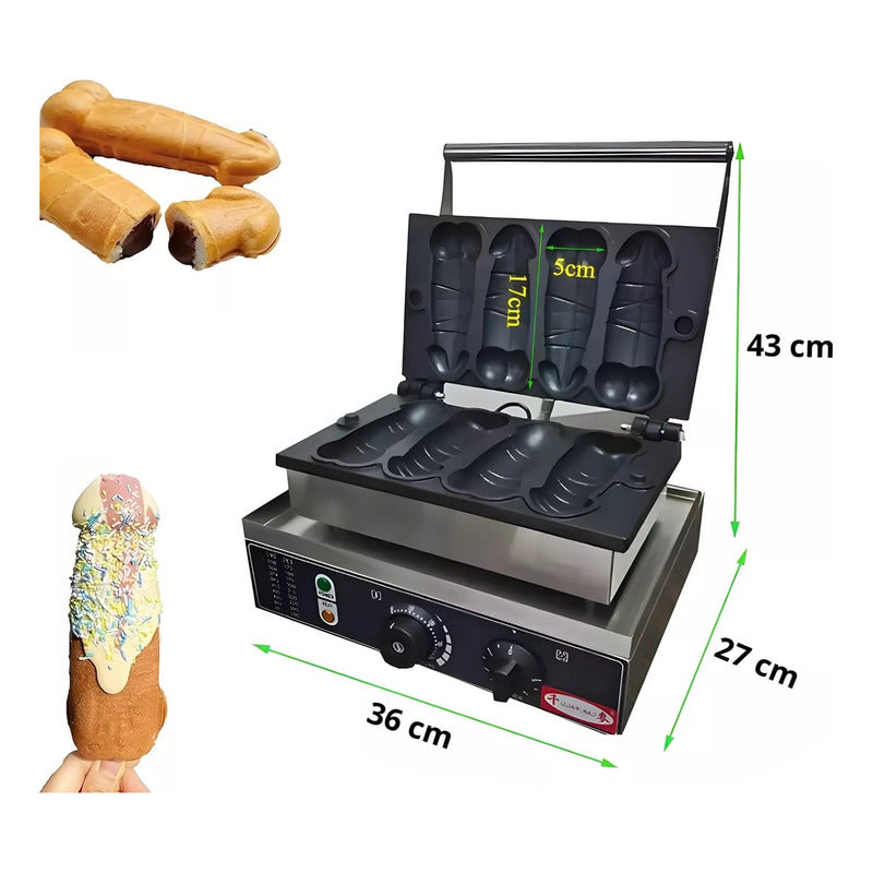 Maquina Para Waffles Wafleras Con Formas Waffle Pene 1600w Gris / Wafflera Pene