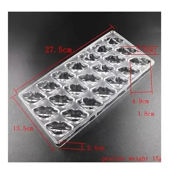 Molde Chocolate Acrilico Molde De Chocolate Molde De Beso Insumos Reposteria Moldes Para Bombones Molde De Chocolates... Transparente