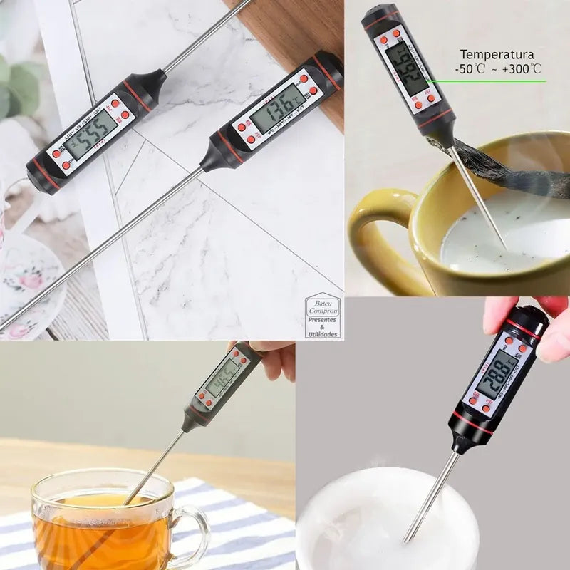 Termómetro De Cocina Genérica Tp101 Negro Pluma De Calibración Automática Termometro Digital Cocina Accesorio Termómetro Electrónico Para Alimentos Multifuncional Para Temperaturas Pasteleriuscl