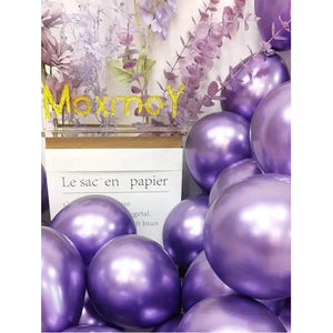 25 Set De Cumpleaños Globos Cumpleaños Globo Metalizado 0016 Color Violeta 0016