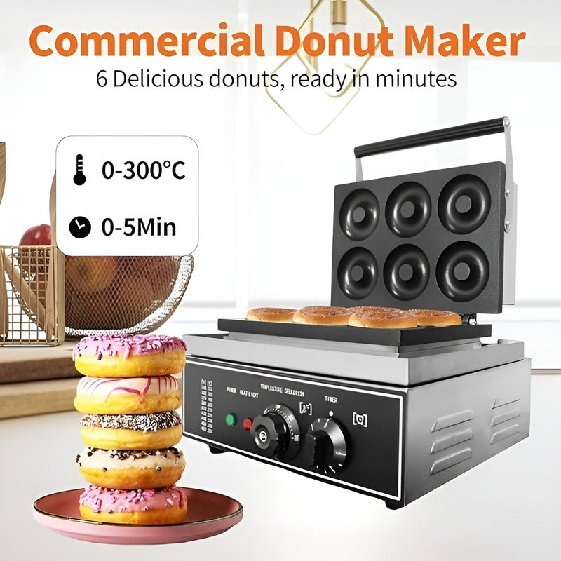 Maquina Mini Donuts Maquina De Donuts Maquina 6 Donas 1550w Plateado