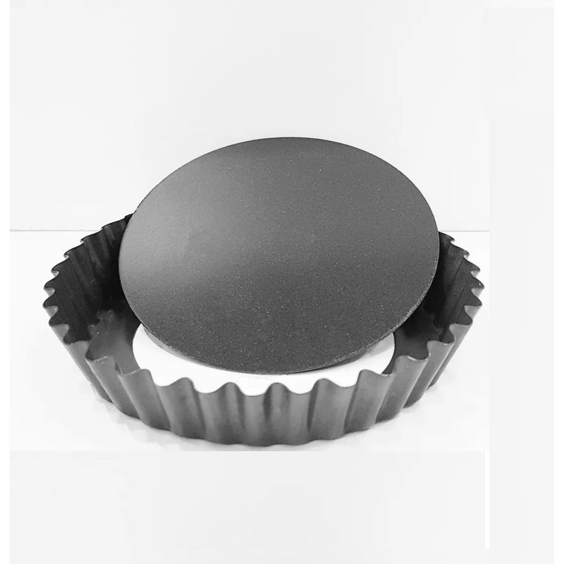 Pack X6 Moldes Tartaleta Desmontable Tarta Individual 12cm Gris