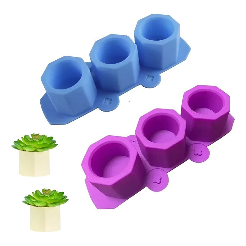 X2 Moldes De Silicona Maceta Molde Para Yeso Molde Para Vela Azul