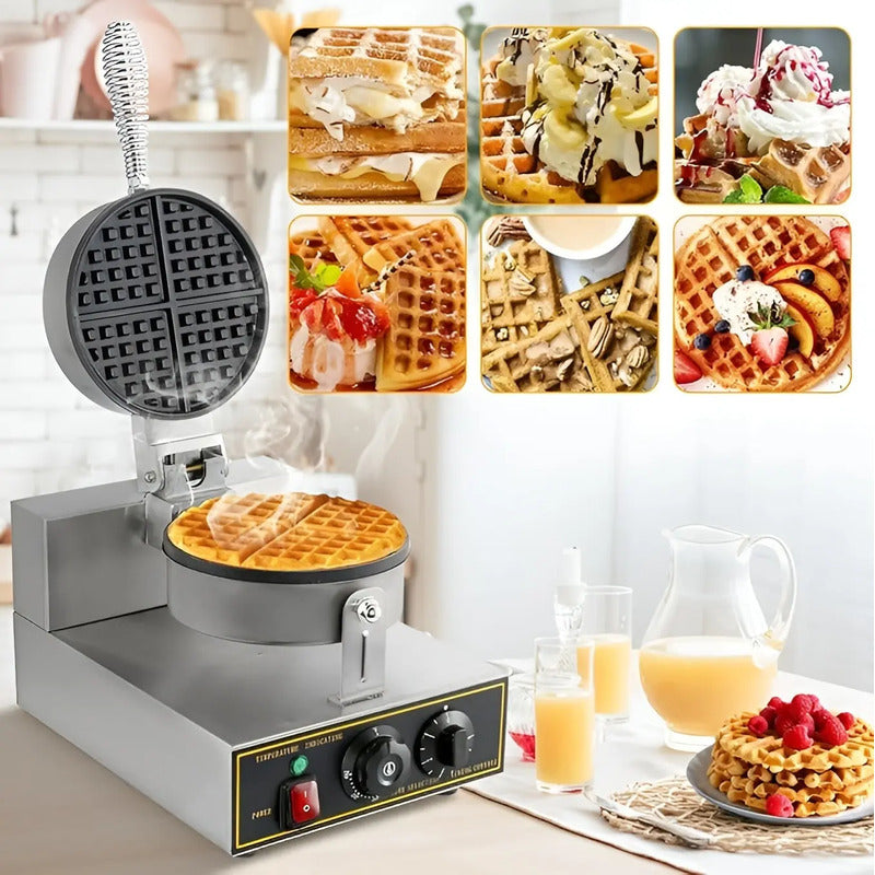 Waffles Maquina Para Waffles Waflera Grande Wuafleras 1200w Gris