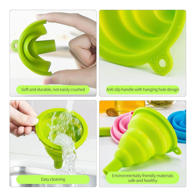 Embudo Plastico Embudo De Silicona Plegable Embudo Multiuso