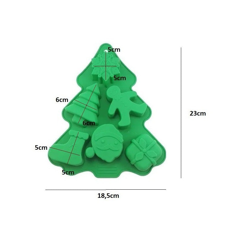 Molde De Silicona Molde Navidad Moldes Navideños Arbol Regal