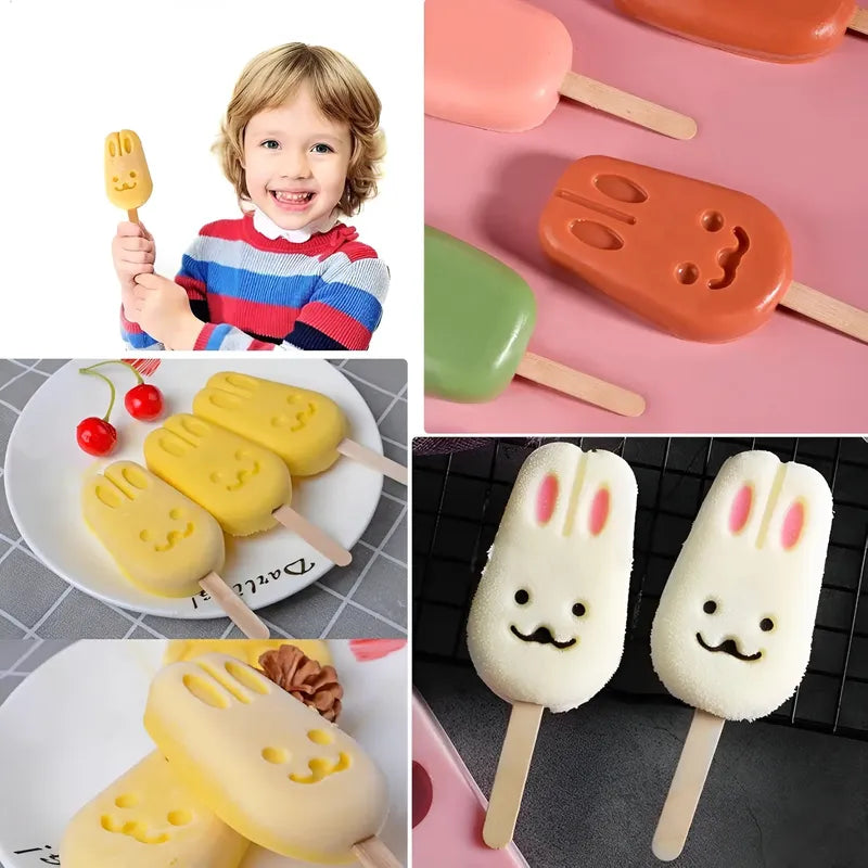 Moldes De Silicona Para Helados Molde Paletas Helado Conejo Multicolor