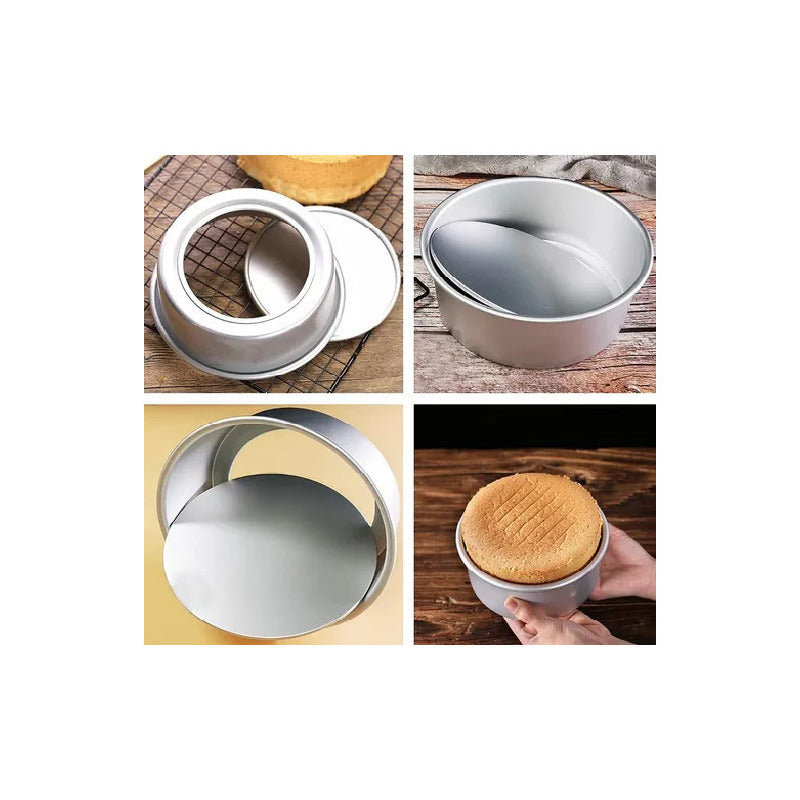 Moldes De Aluminio Para Tortas Molde Desmontables Molde 16cm Gris